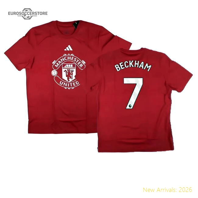 High-Quality 2024-2025 Man Utd DNA Graphic Tee Red Beckham 7