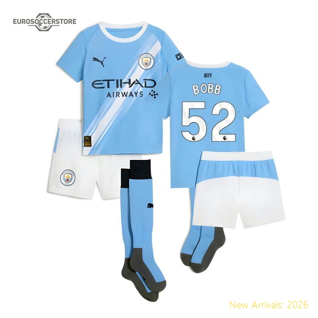 Manchester City Children 2025 Home Jersey Shirt Football Fan Football Fan Match Day Essential