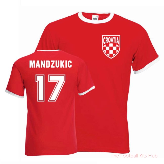 Mario Mandzukic Croatia Ringer Tee (red)