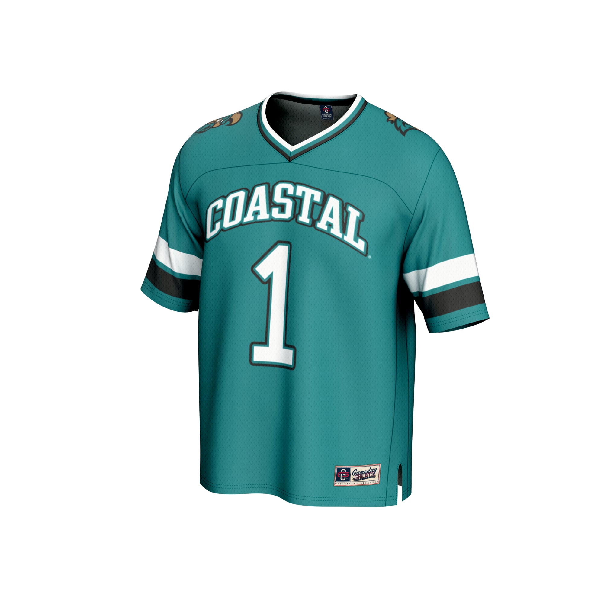 Youth #1 Teal Coastal Carolina Chanticleers Lightweight Collegiate Football Fashion Jersey