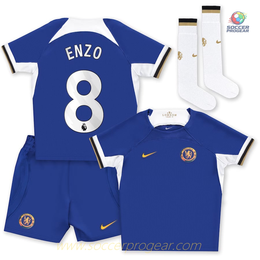 Chelsea Youth Home Soccer Kit Soccer Shirt 2023 2024 Enzo