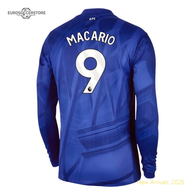 Authentic 2025-2026 Chelsea Home Long Sleeve Shirt (macario 9)