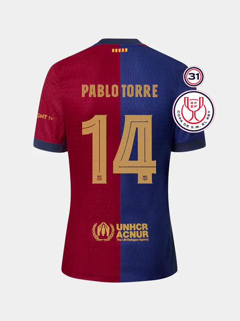 PABLO TORRE's 14 Jersey for Barcelona in the 24-25 Copa Del Rey Final