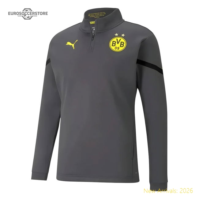 Trending 2021-2022 Borussia Dortmund Pre Match Half Zip Top (Asphalt)