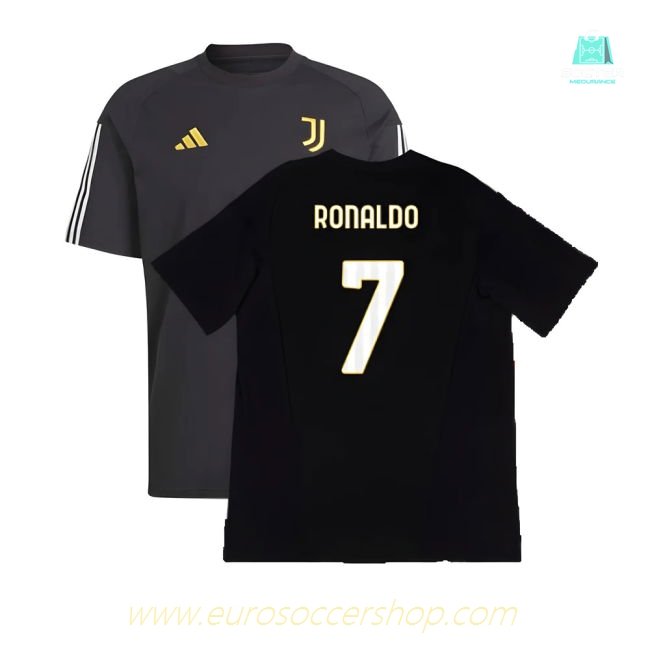 2023-2024 Juventus Cotton Tee (Black) (RONALDO 7)