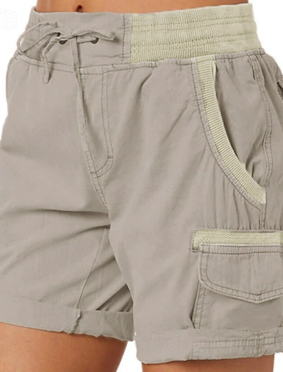 Women's Bermuda shorts Drawstring Elastic Waist Ripstop Quick Dry Multi Pockets Blue Light Blue Dark Khaki grey blue Summer Spring