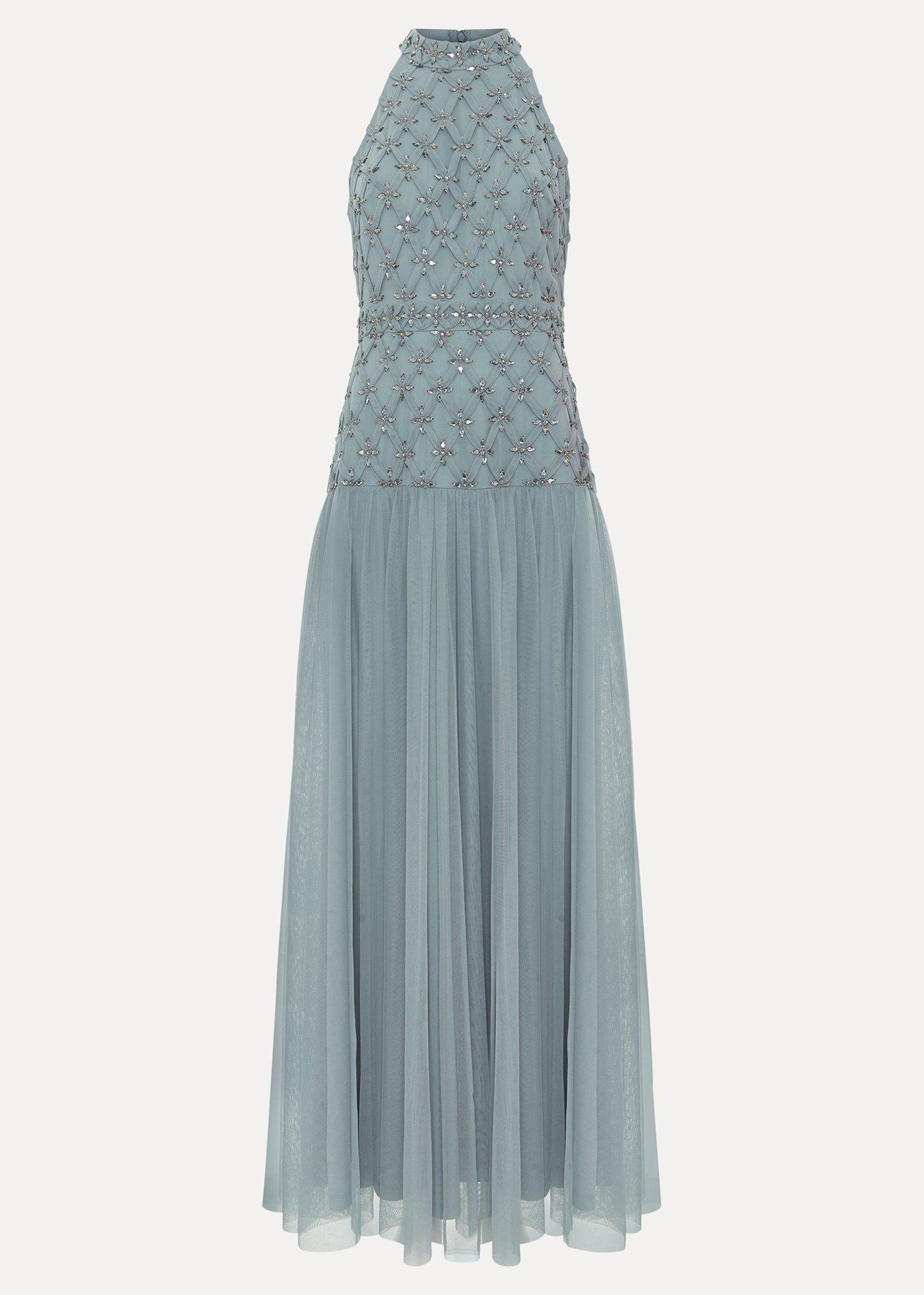 Nola Dropped Hem Sequin Maxi Dress