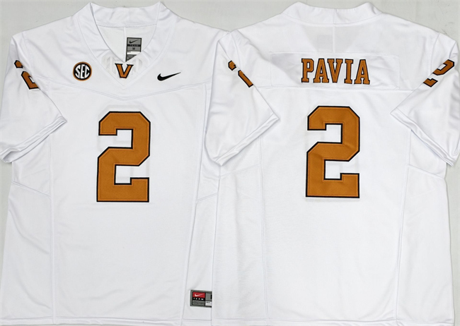 Men's None White 2025 replica Diego Pavia #2 away jersey Jersey