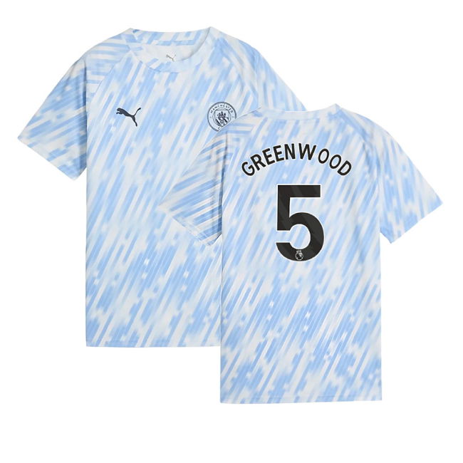 classic 2025-2026 Man City Warm Up Jersey (Silver Sky) - Kids (Gree...