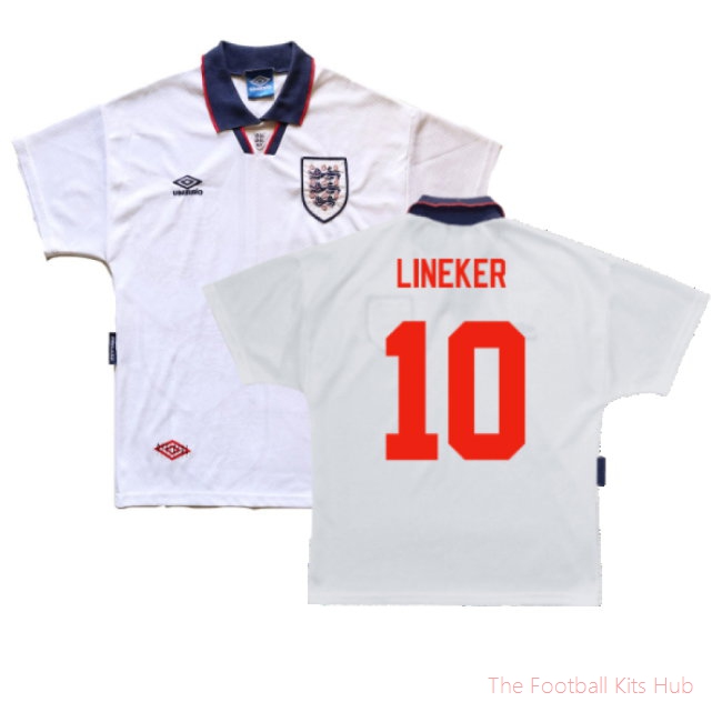 England 1993-1995 Home Shirt (L) (Good) (Lineker 10)