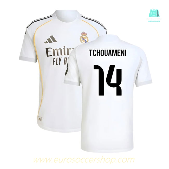 2025-2026 Real Madrid Authentic Home Shirt (Tchouameni 14)