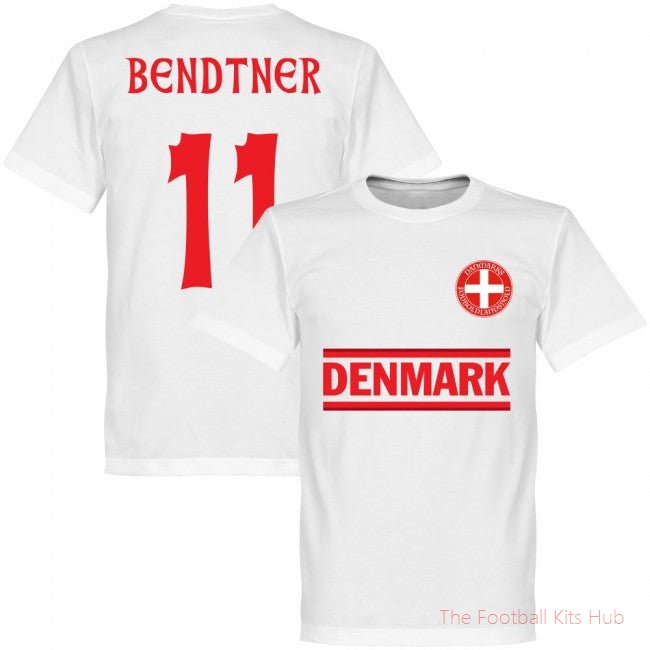 Denmark Bendtner 11 Team T-Shirt - White