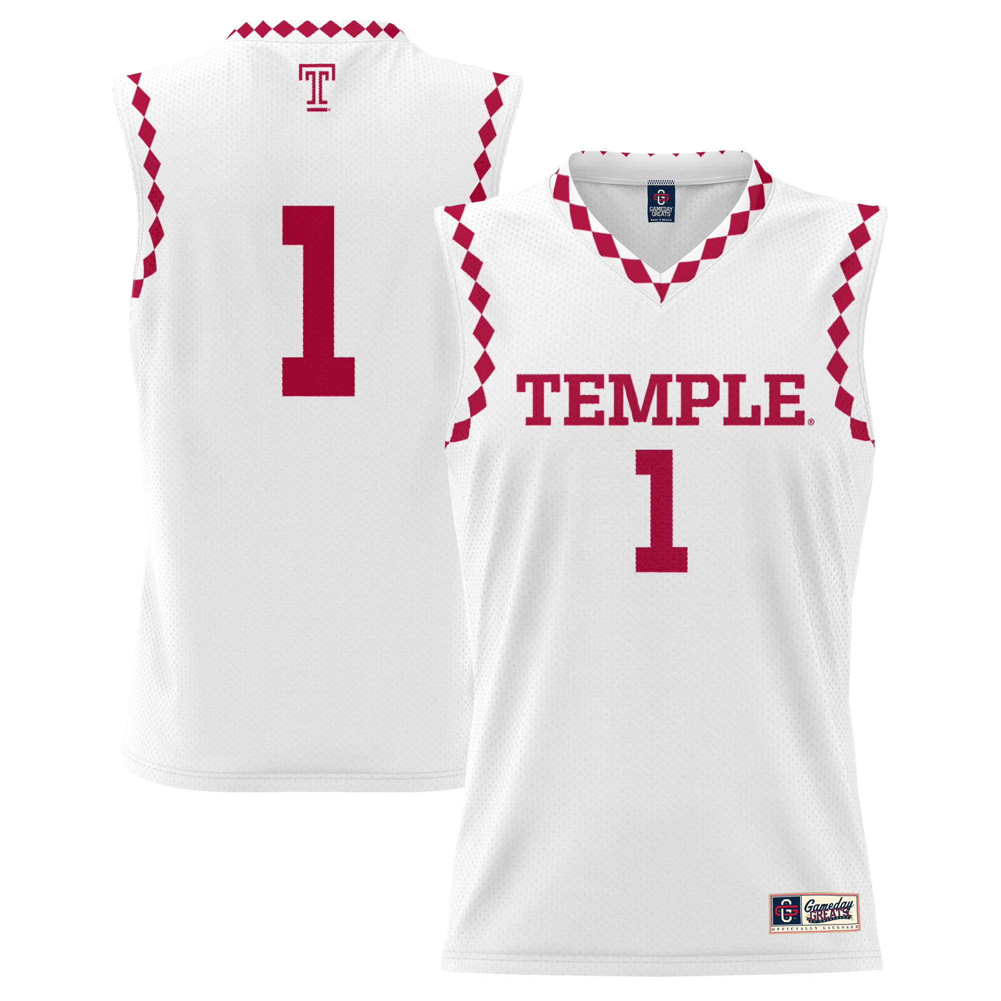 [DDG] Temple Owls GameDay Greats Unisex Lightweight Men's Basketball Fashion Jersey - White