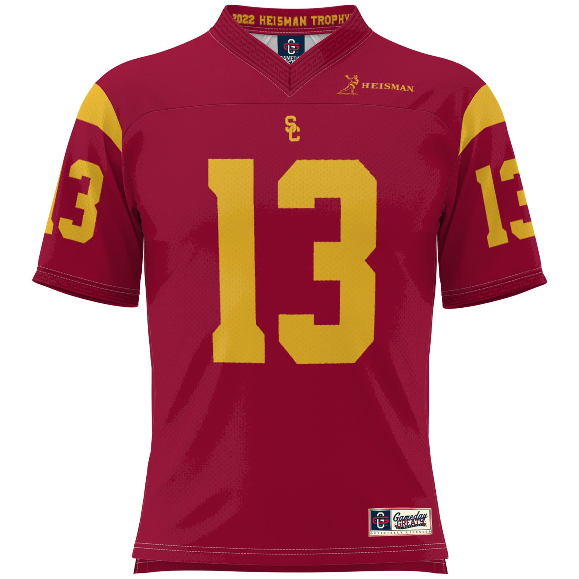 [DDG] Caleb Williams USC Trojans GameDay Greats Lightweight Heisman Memorial Jersey - Cardinal