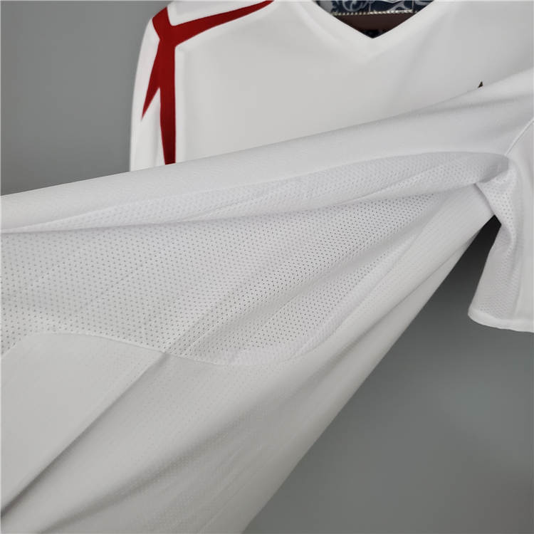 Moisture Wicking 2006 England Home White Retro Soccer Jersey Football