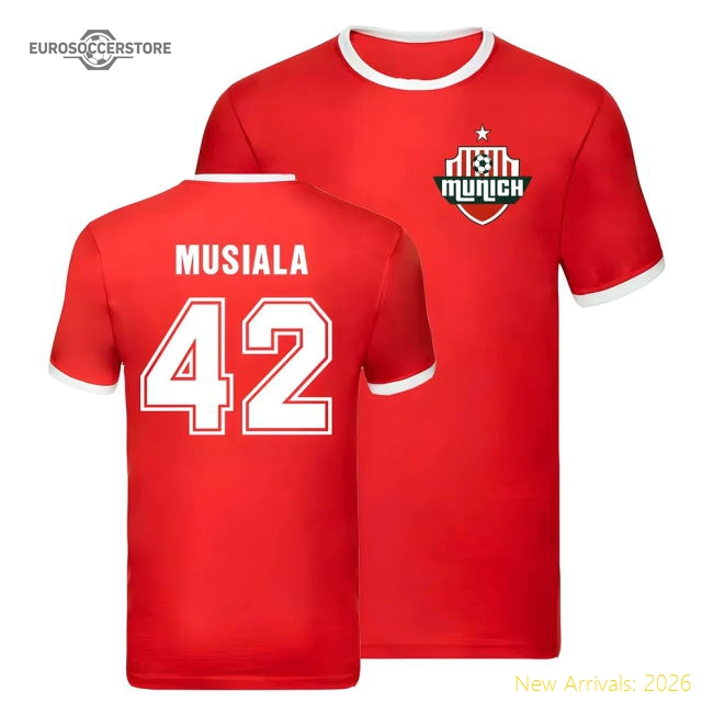 Exceptional Bayern Munich Ringer T-shirt (jamal Musiala 42)