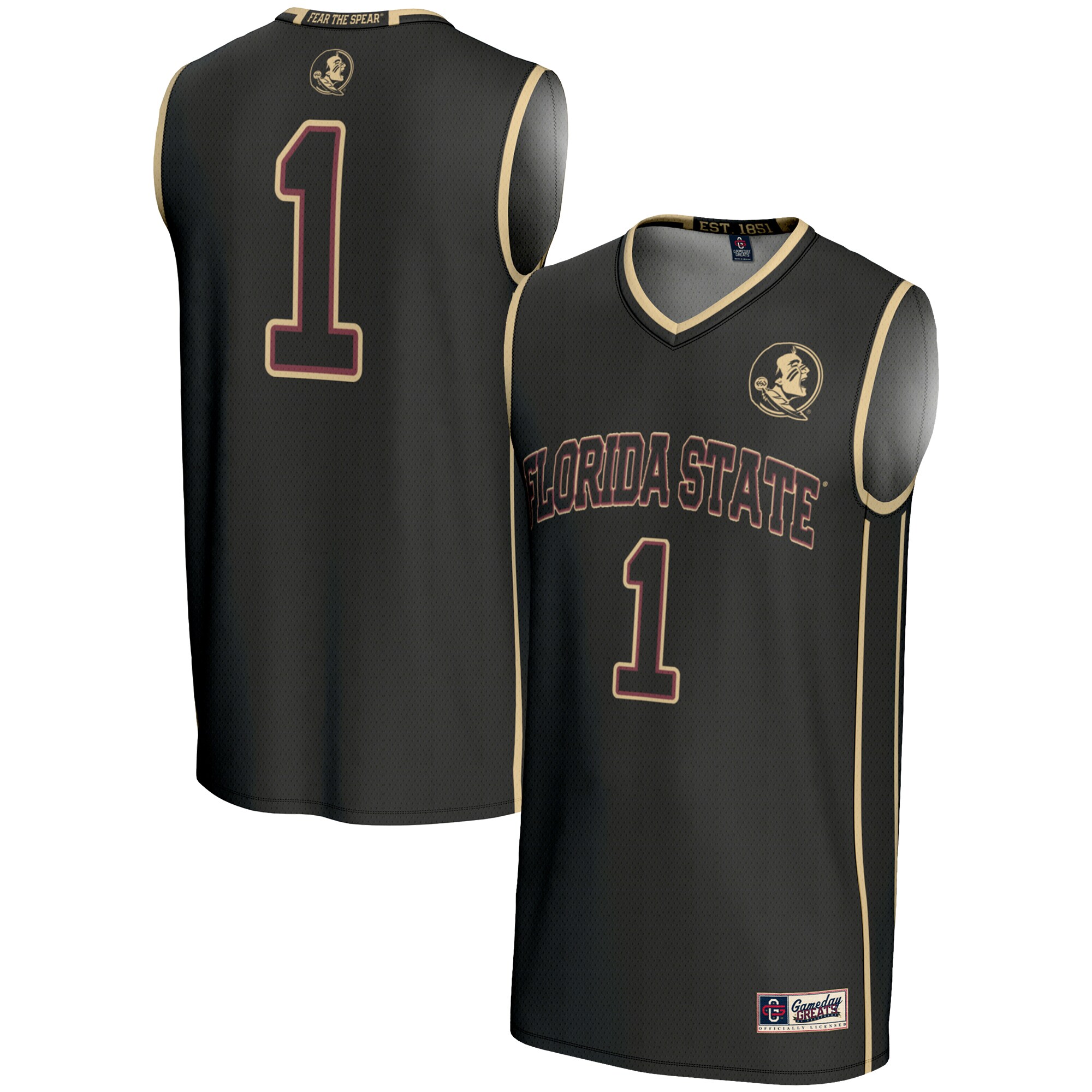 [DDG] Florida State Seminoles GameDay Greats Youth Lightweight Basketball Jersey - Black