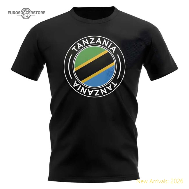 Premium Tanzania Football Badge T-shirt (black) - Official Design