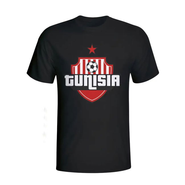 Top-Tier Tunisia Country Logo T-Shirt (Black) - Kids Match-Ready