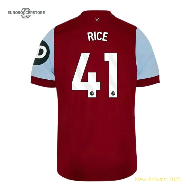 Premium West Ham Kids Rice Jersey 2023-2024 Flexible Lightweight