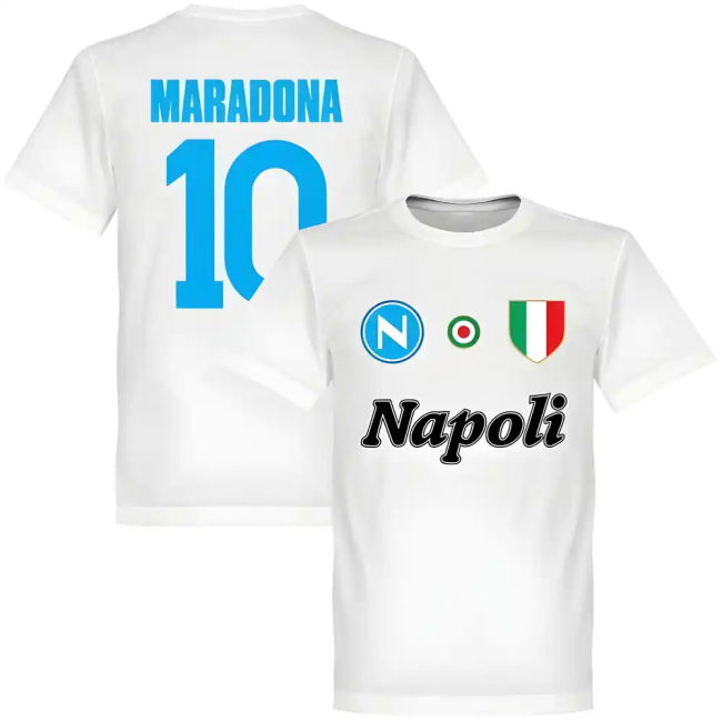 Napoli Maradona 10 Team - White football T-Shirt (Adult