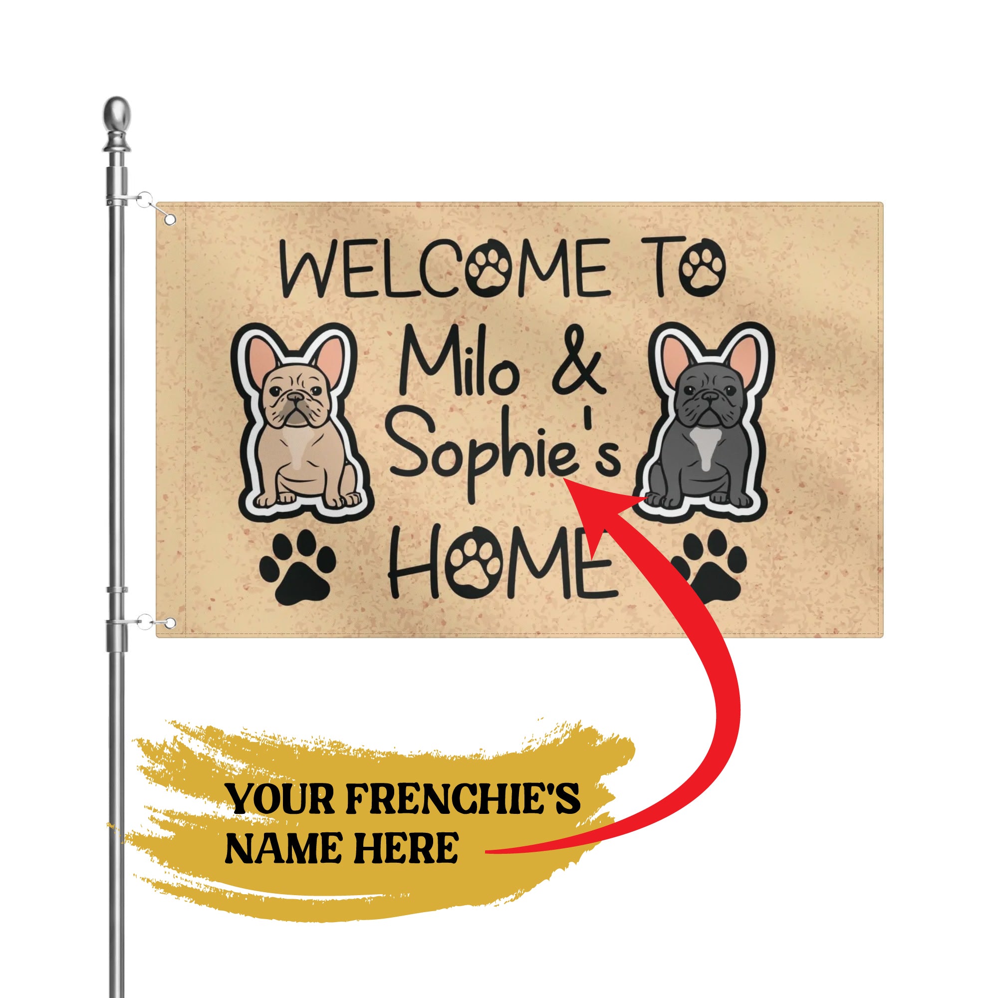 - Frenchie French Bulldog Garden Flag With Frenchie Name Pet Gear