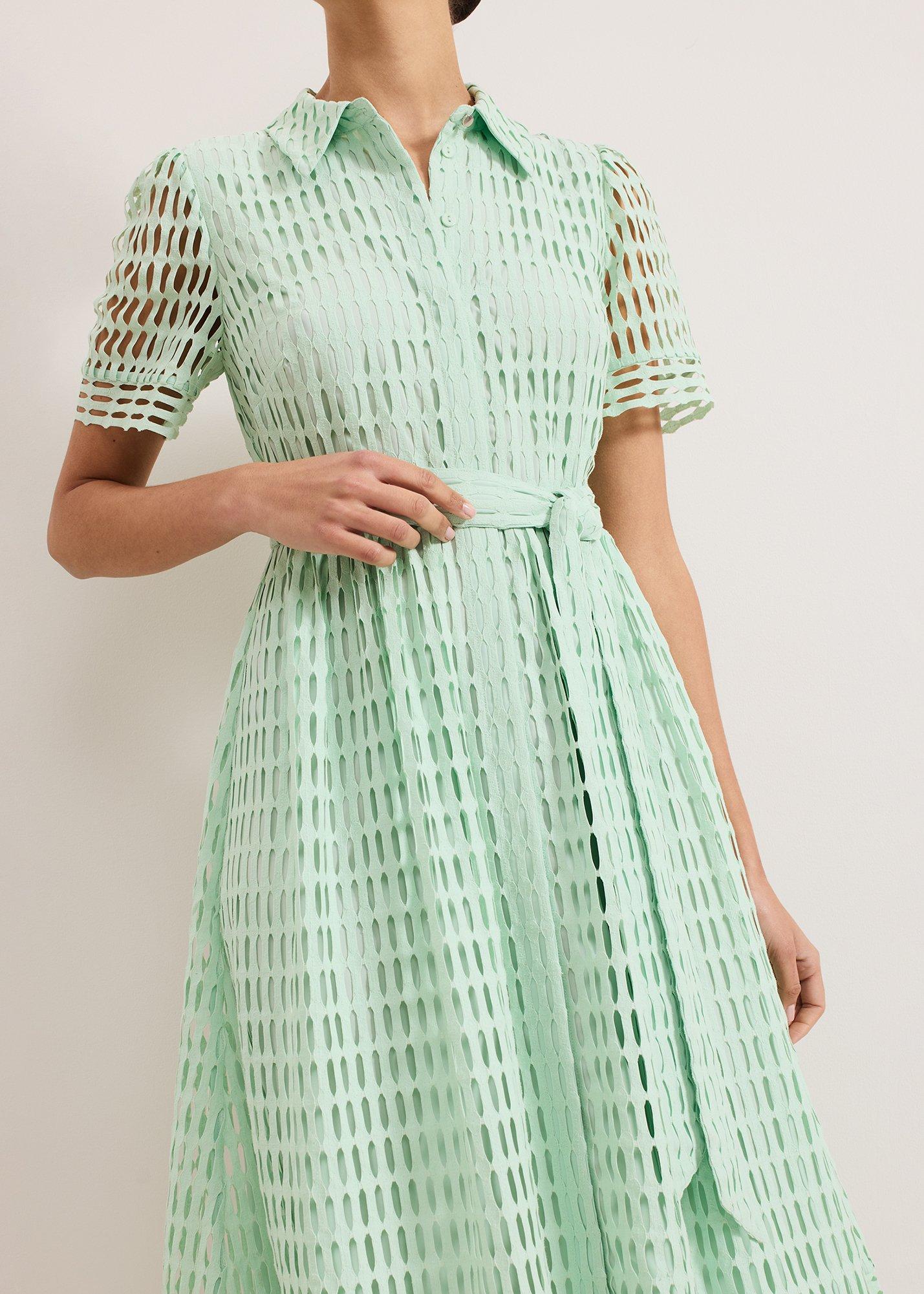 Sandy Lace Shirt Midi Dress