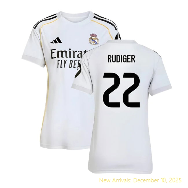 2025-2026 Real Madrid RM Premium Home Shirt (Womens) (Rudiger 22)