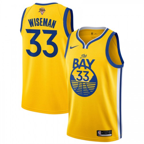Gold Nike State Warriors #33 Warriors Jersey - Polyester NBA Fan Apparel