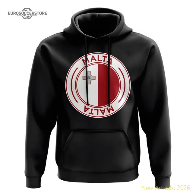 Malta Football Badge Hoodie (Black)