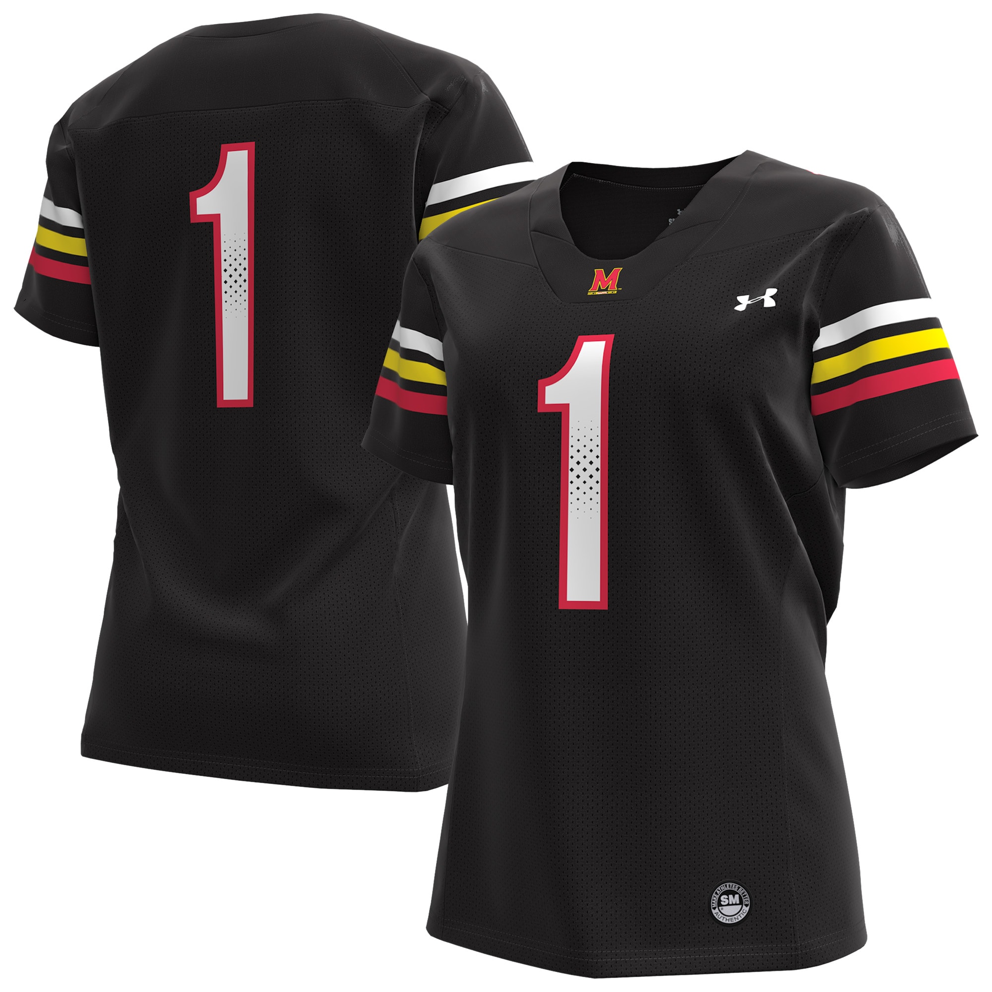 [Women's] Maryland Terrapins #1 Football Jersey - Black | Stadium Series 2026/27