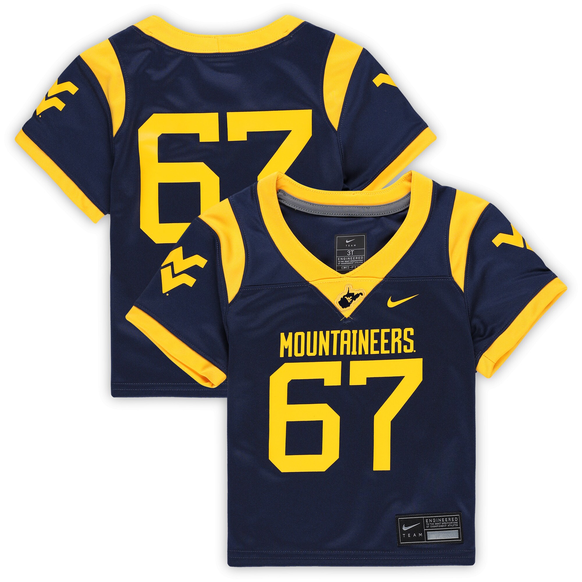 [DDG] West Virginia Mountaineers Toddler Untouchable Replica Football Jersey - Navy
