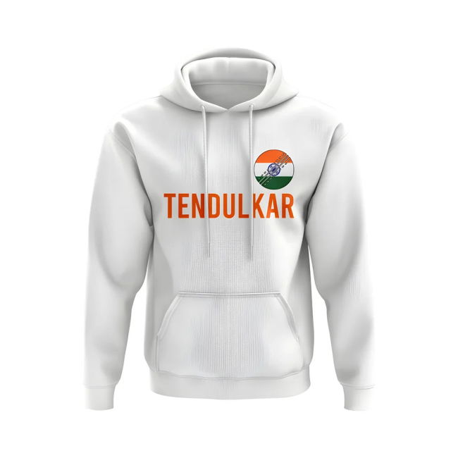 Pro-Grade Sachin Tendulkar India Name Hoody (White) Performance-Driven