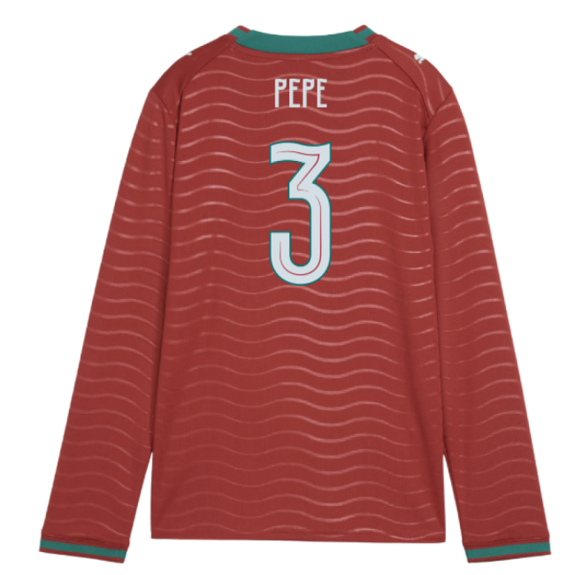2026-2027 Portugal Long Sleeve Home Shirt (Kids) (Pepe 3)
