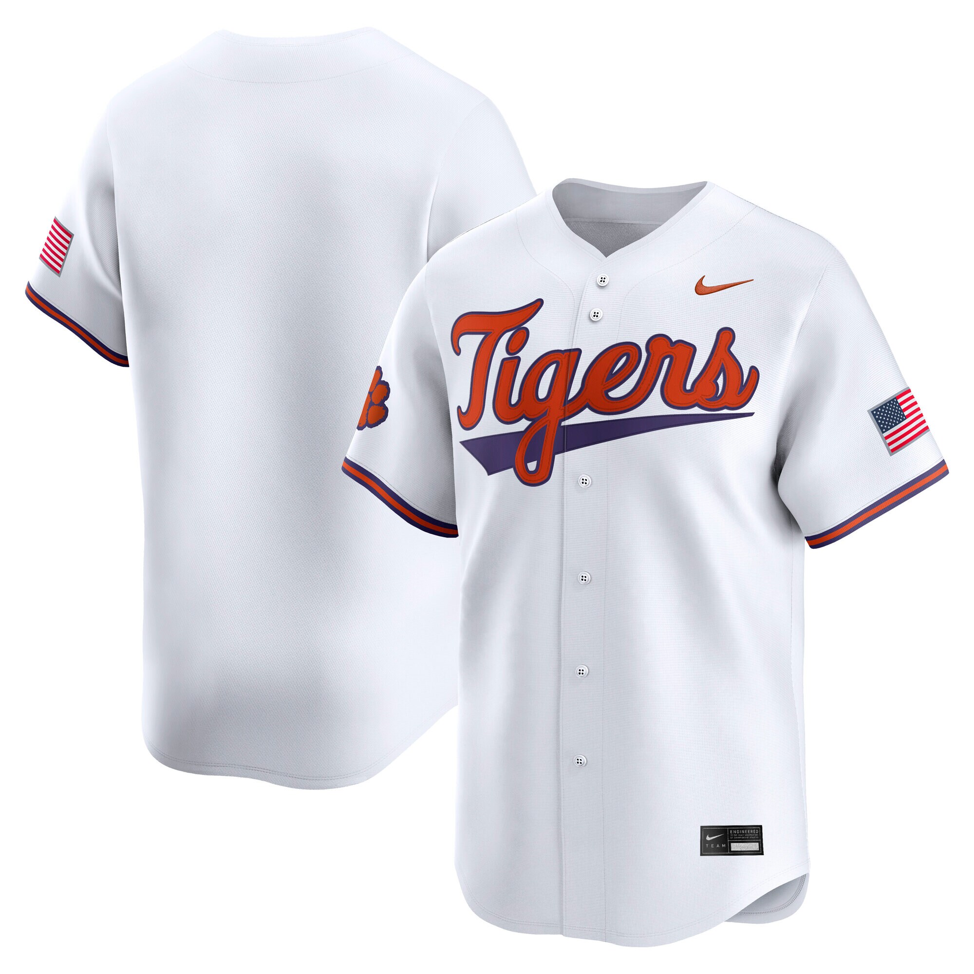 [NJP] Clemson Tigers Baseball Limited Jersey - White