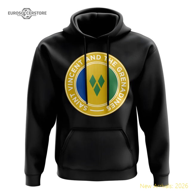 Superior Saint Vincent And The Grenadines Football Badge Hoodie (bl