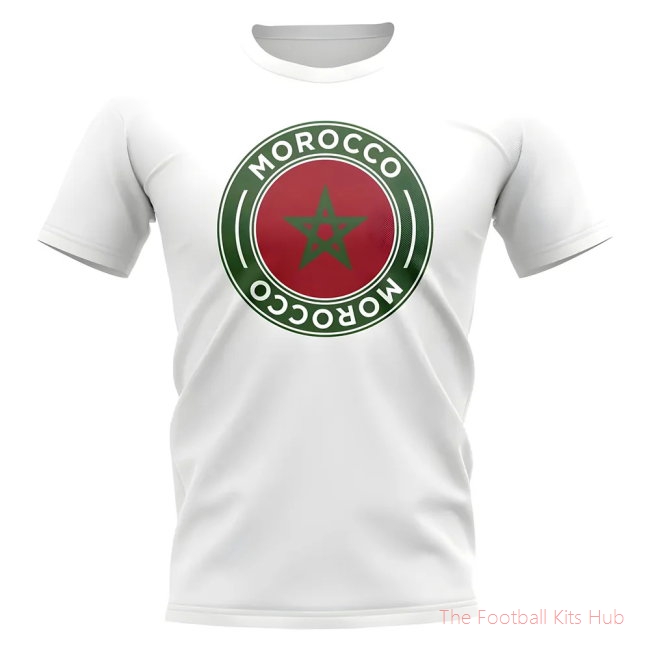 Morocco Football Badge T-Shirt (White)