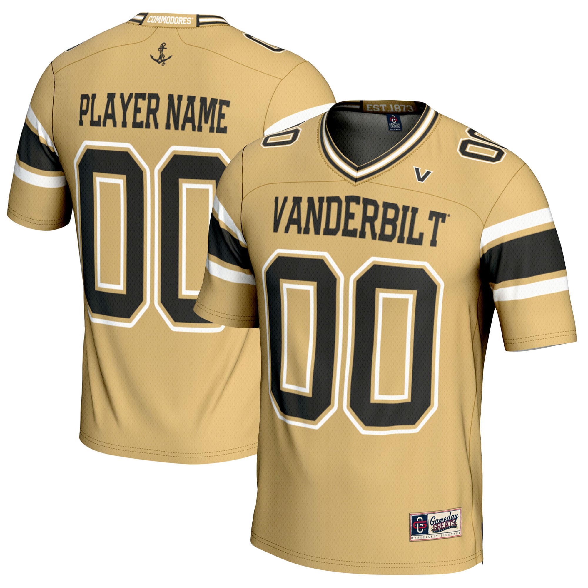 [NJP] Vanderbilt Commodores GameDay Greats Youth NIL Pick-A-Player Football Jersey - Gold