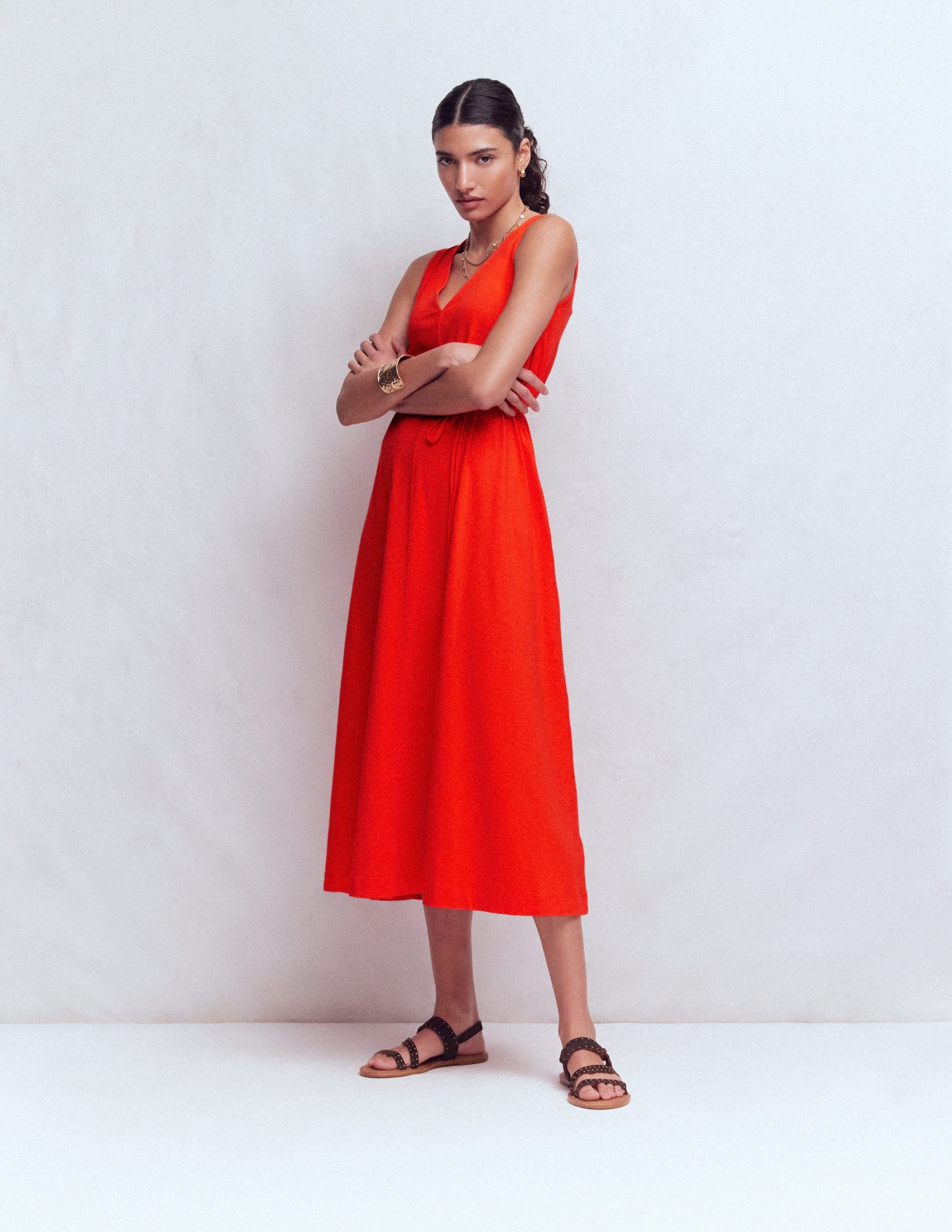 Mia V-neck Jersey Midi Dress