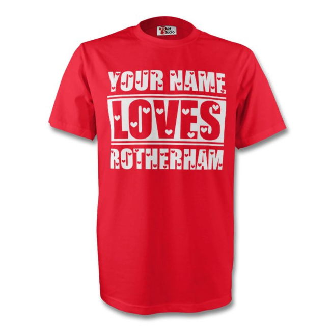 Your Name Loves Rotherham T-shirt (red)_870