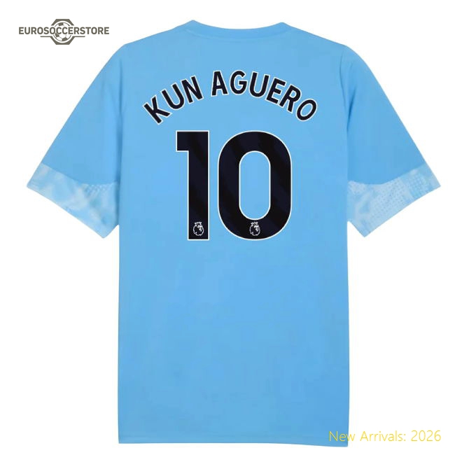 Non-toxic Man City Kids Jersey Kun Aguero 2025-2026 Dri-fit