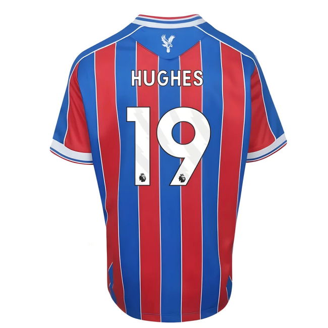 Kids Official 2025-2026 Crystal Palace EPL Home Jersey (Hughes 19)