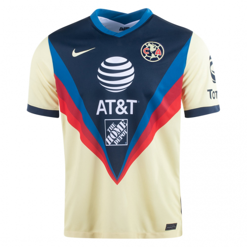 Breathable Club America 20-21 Home Yellow Soccer Jersey Shirt