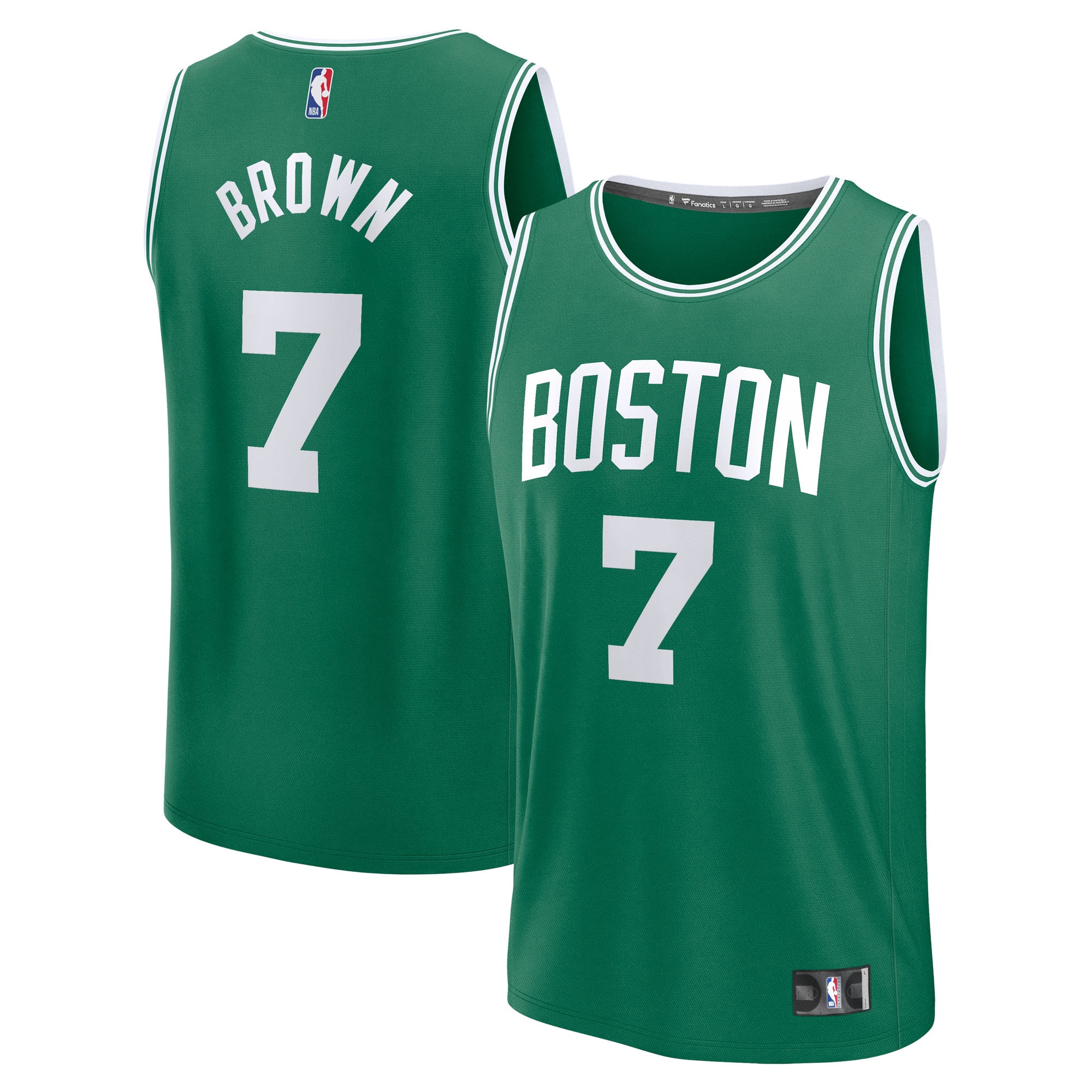 [LK] Jaylen Brown #7 Boston Celtics Fast Break Replica Player Jersey - Icon Edition - Kelly Green