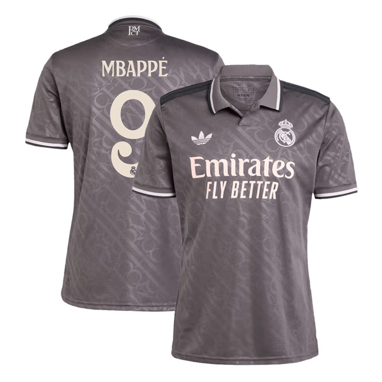 Elite Breathable MBAPPE 9 Real Madrid 2425 Third Grey Shirt
