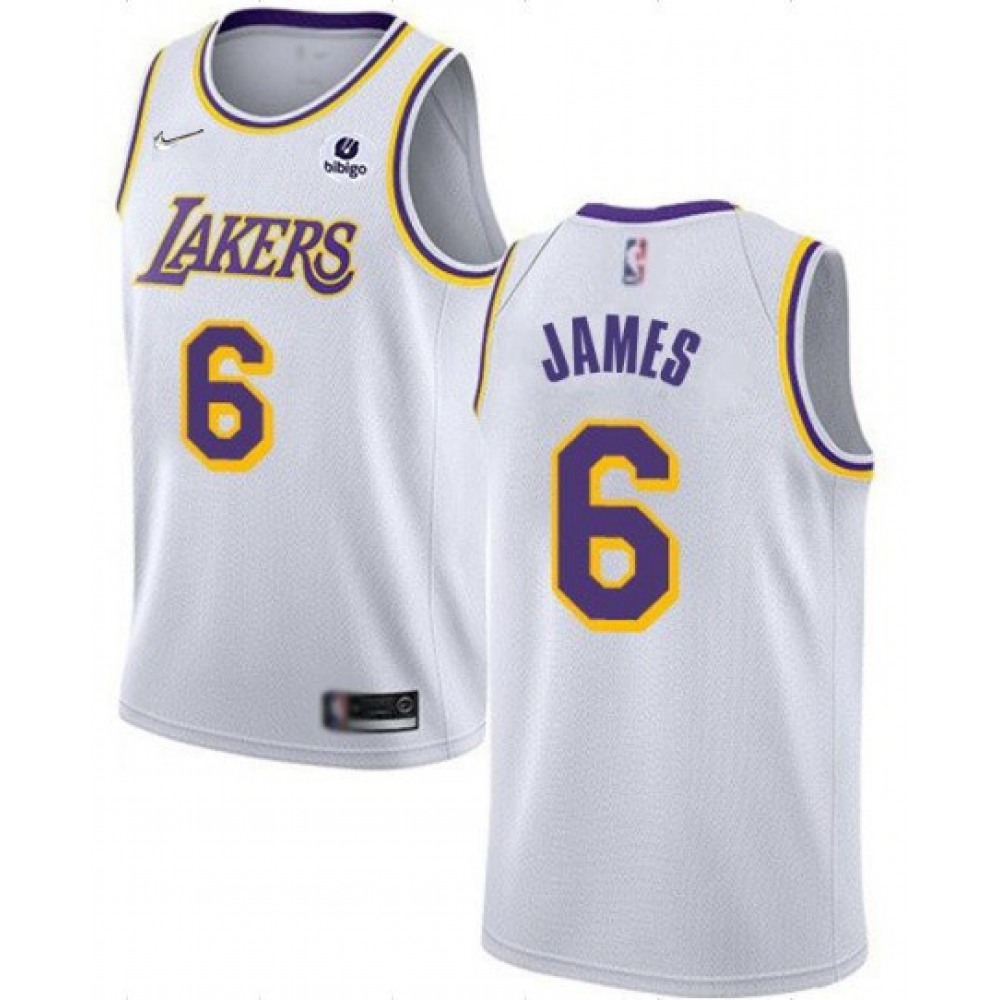 Performance Los Angeles Lakers LeBron James6 Jersey White - Game Day Essential