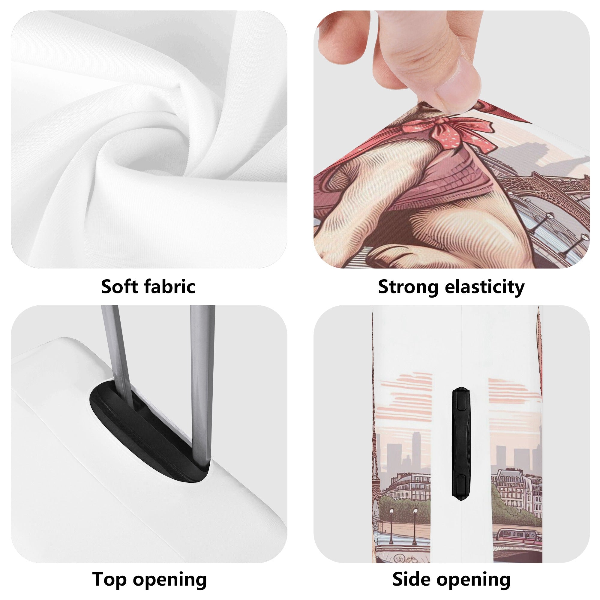 French Bulldog Paris Luggage Cover Useful Frenchie Gear