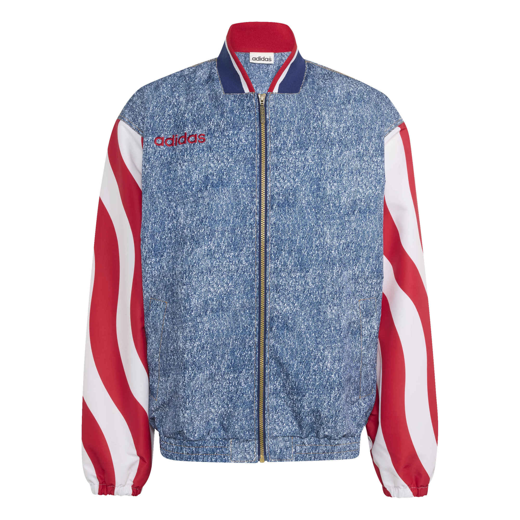 [SJH] USA 1994 Denim Graphic Full-Zip Track Jacket - Blue