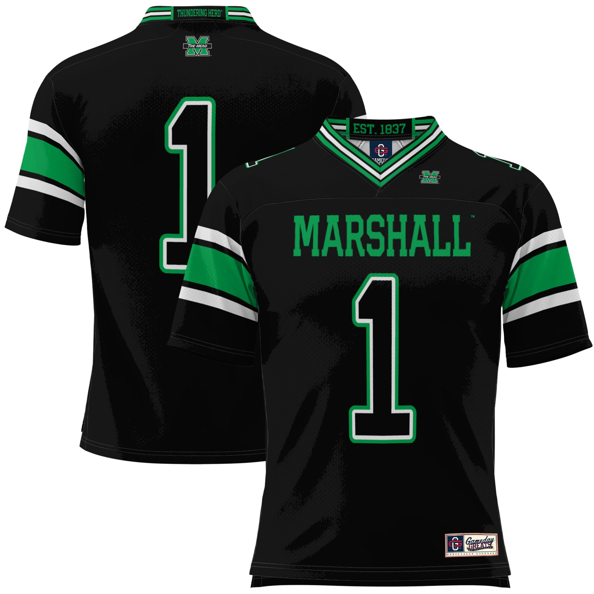 [Youth] Marshall Thundering Herd #1 Football Jersey - Black | Stadium Series 2026/27