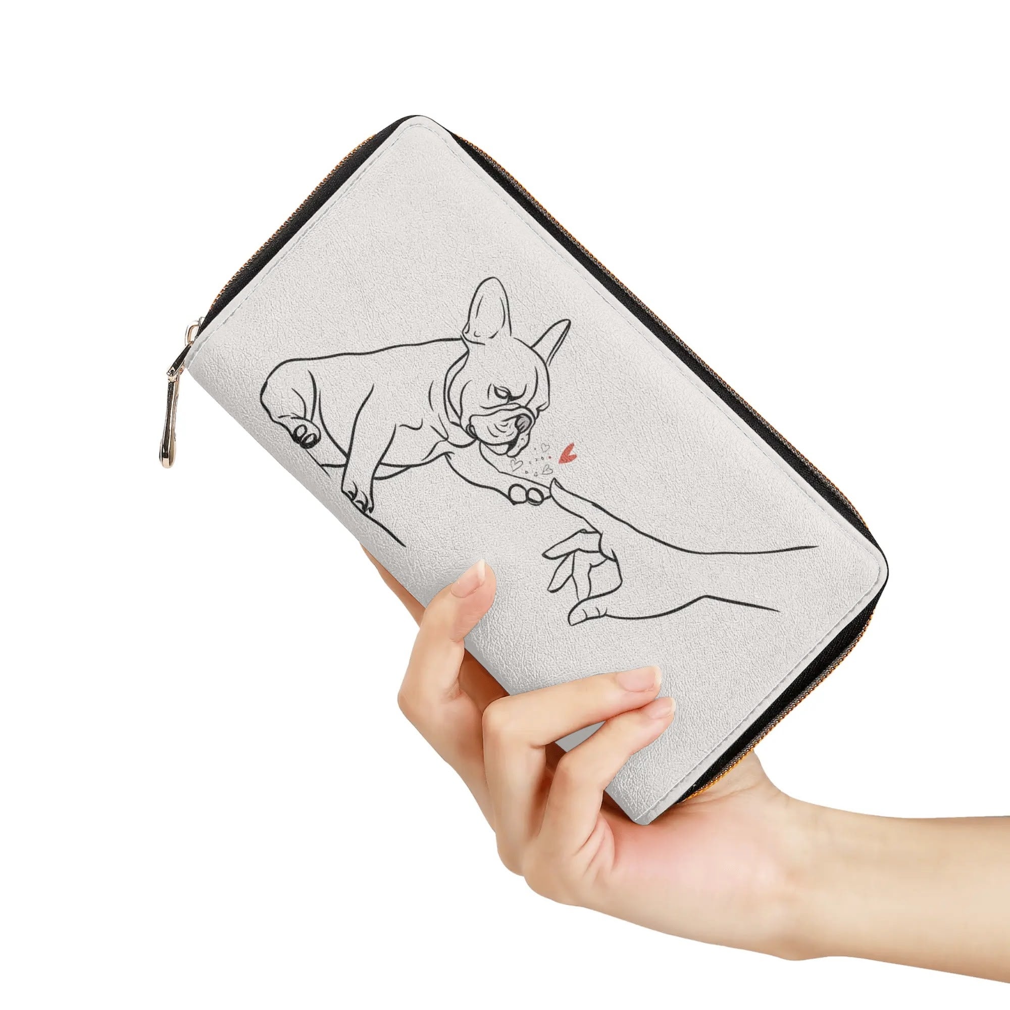 Minimal-Aesthetic Pet-Lover Molly - Leather Zipper Wallet for Home Use